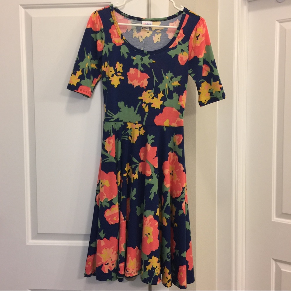 LuLaRoe Nicole Dress Floral Print size XS