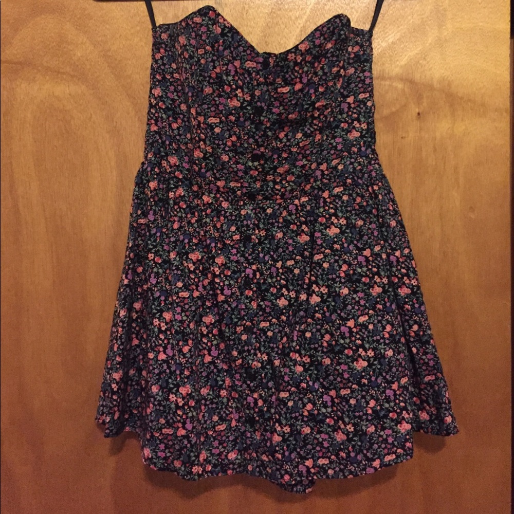 Pine and Needles Black Floral Skort/Romper
