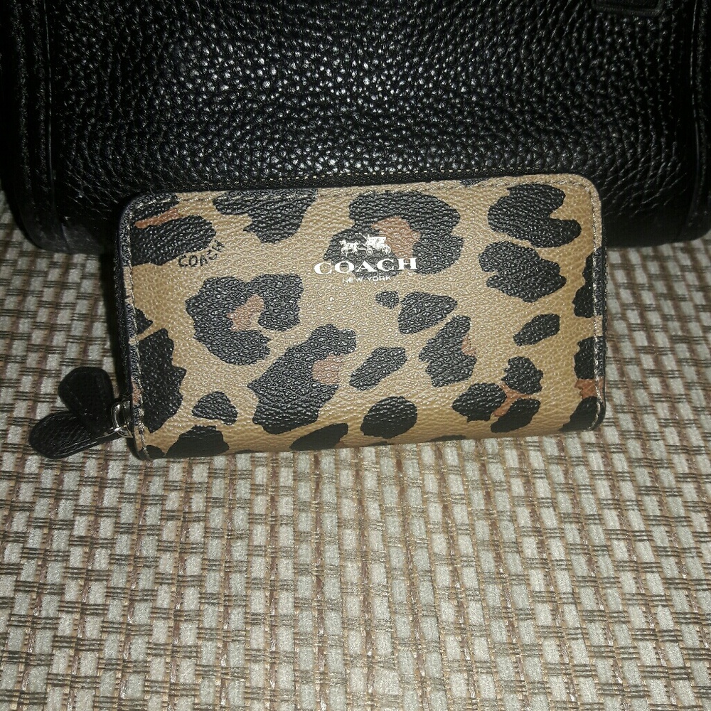 Authentic Coach Leopard print  wallet