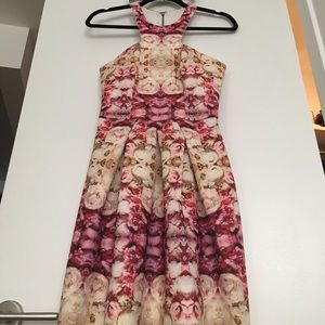 FLORAL NEOPRENE DRESS (UK8, US 0-2)