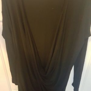 High/low plunge neck top