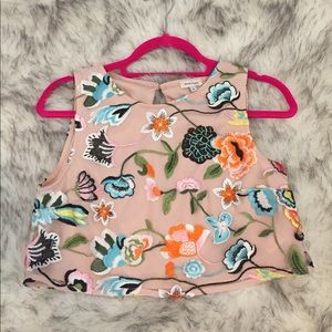 River Island floral embroidered crop top