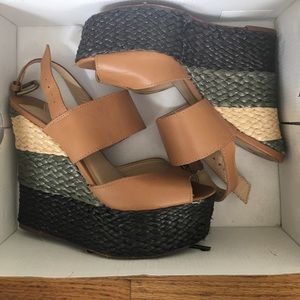 Nine West beige and grey wedges size 6.5