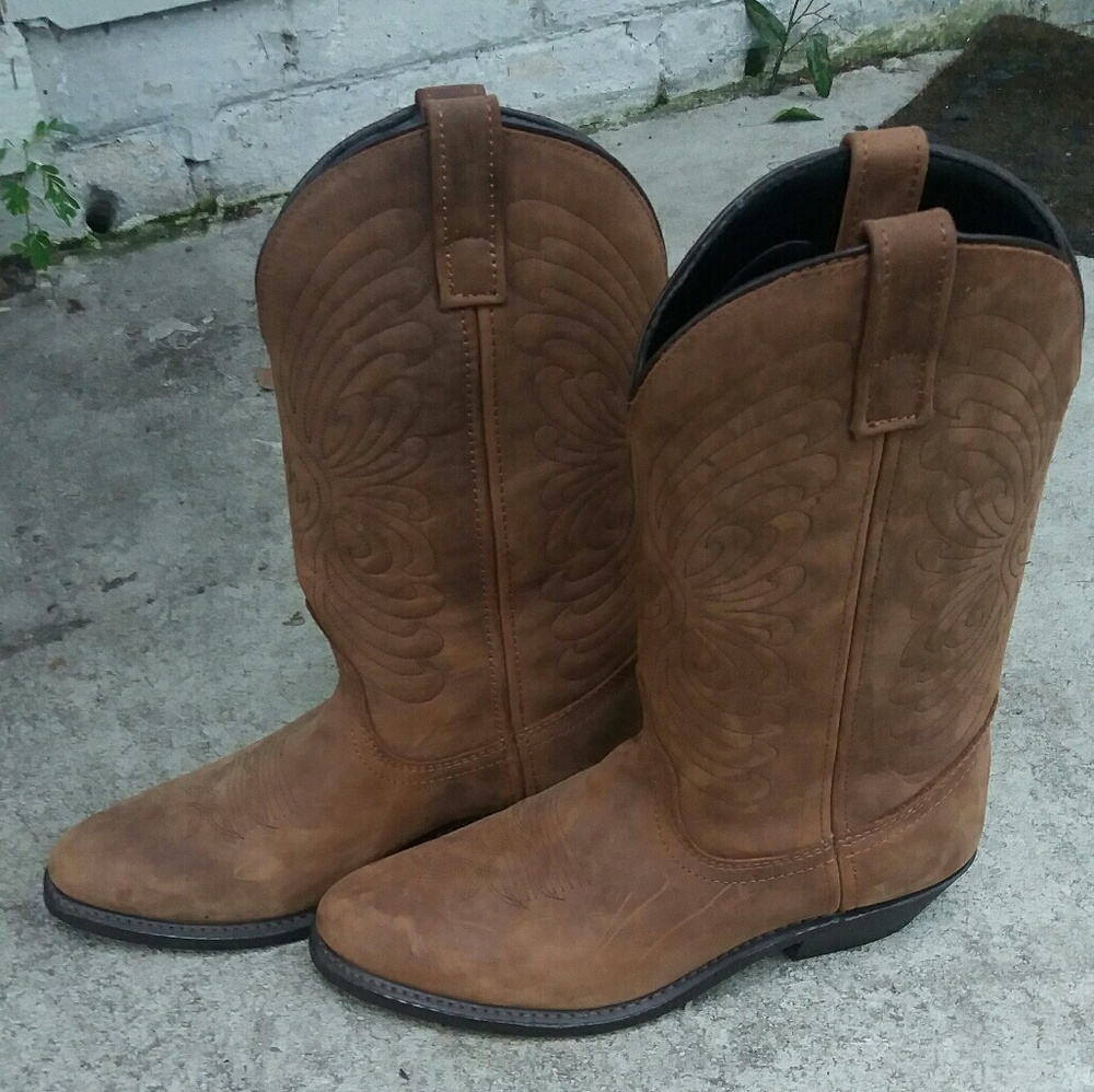 Womens Genuine Leather Cowboy Boots