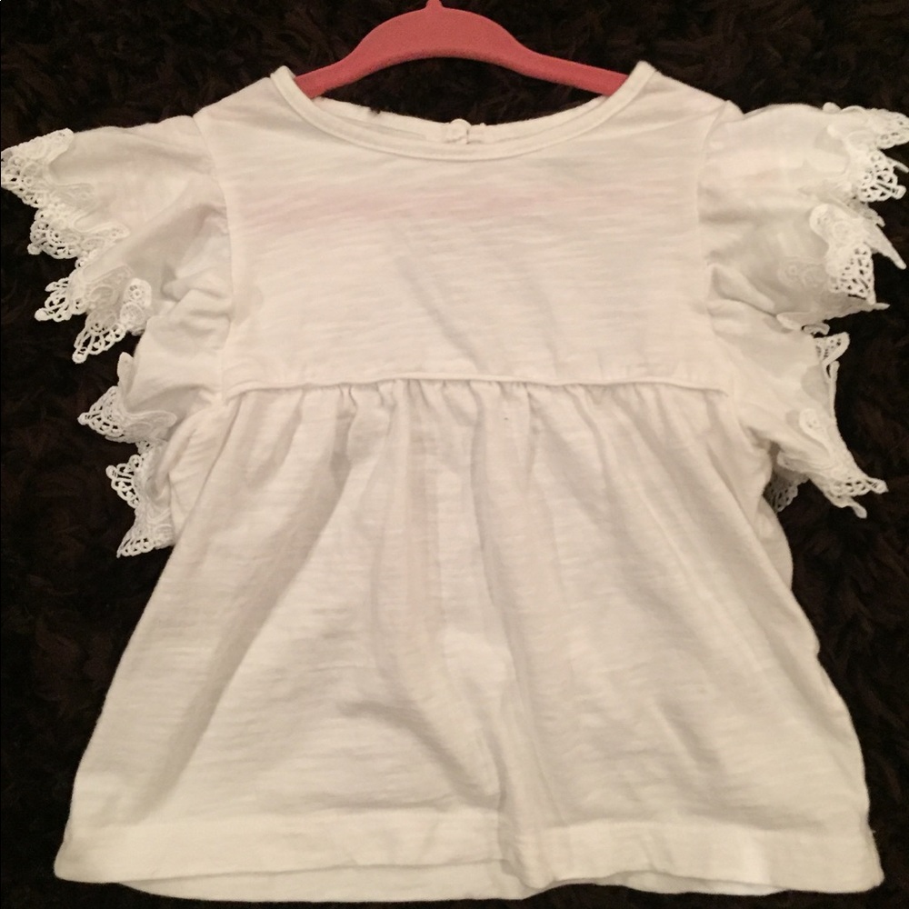 Carter's white top. Worn once. 2T