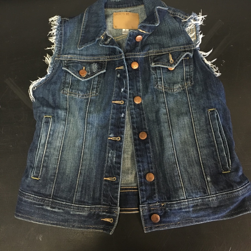 Joe's Jeans Denim Vest Distressed Cutoff Size S