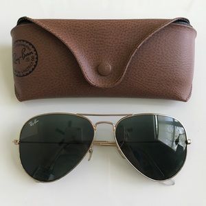Ray-Ban Aviator Gold Frame Green Lens Sunglasses