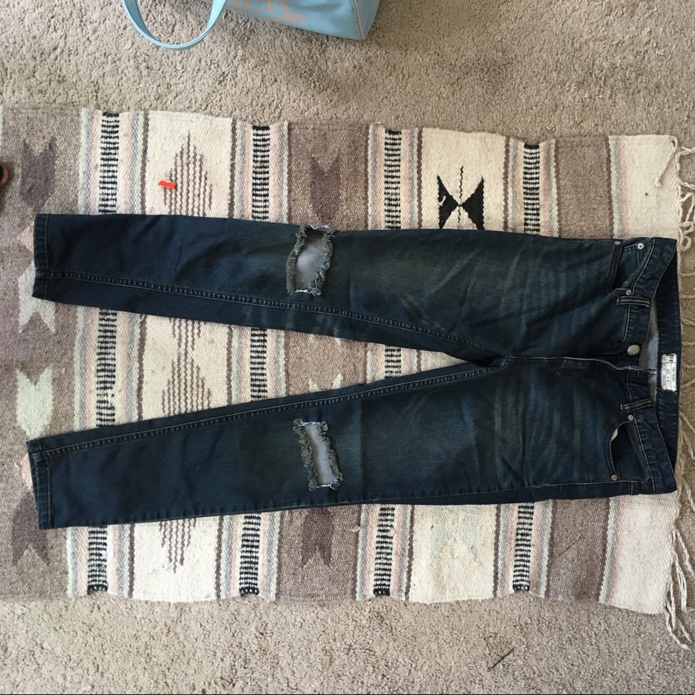 Dark wash ripped Free People jeans