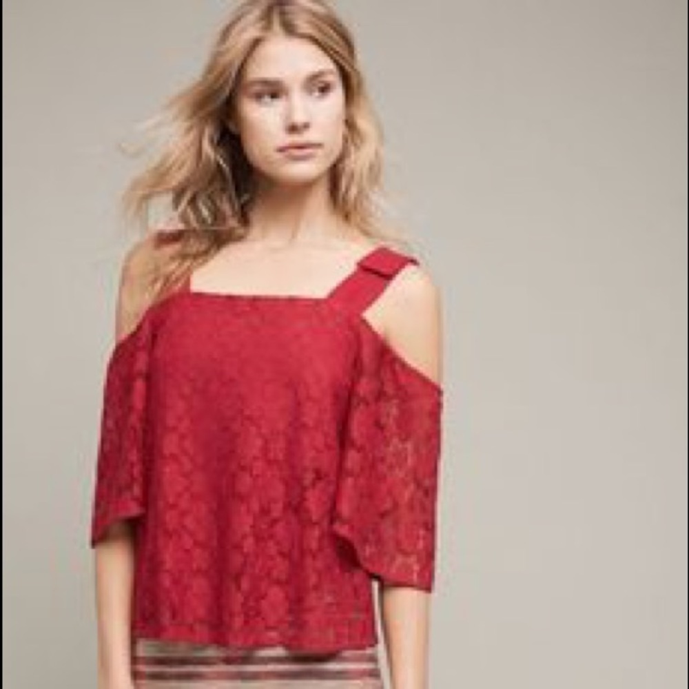 Red Anthropologie Top