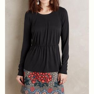 Anthropologie black peplum top size S