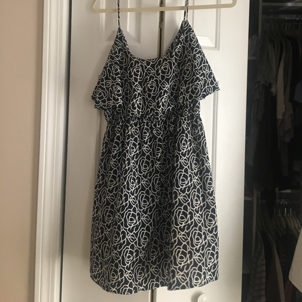 Navy blue and white dress