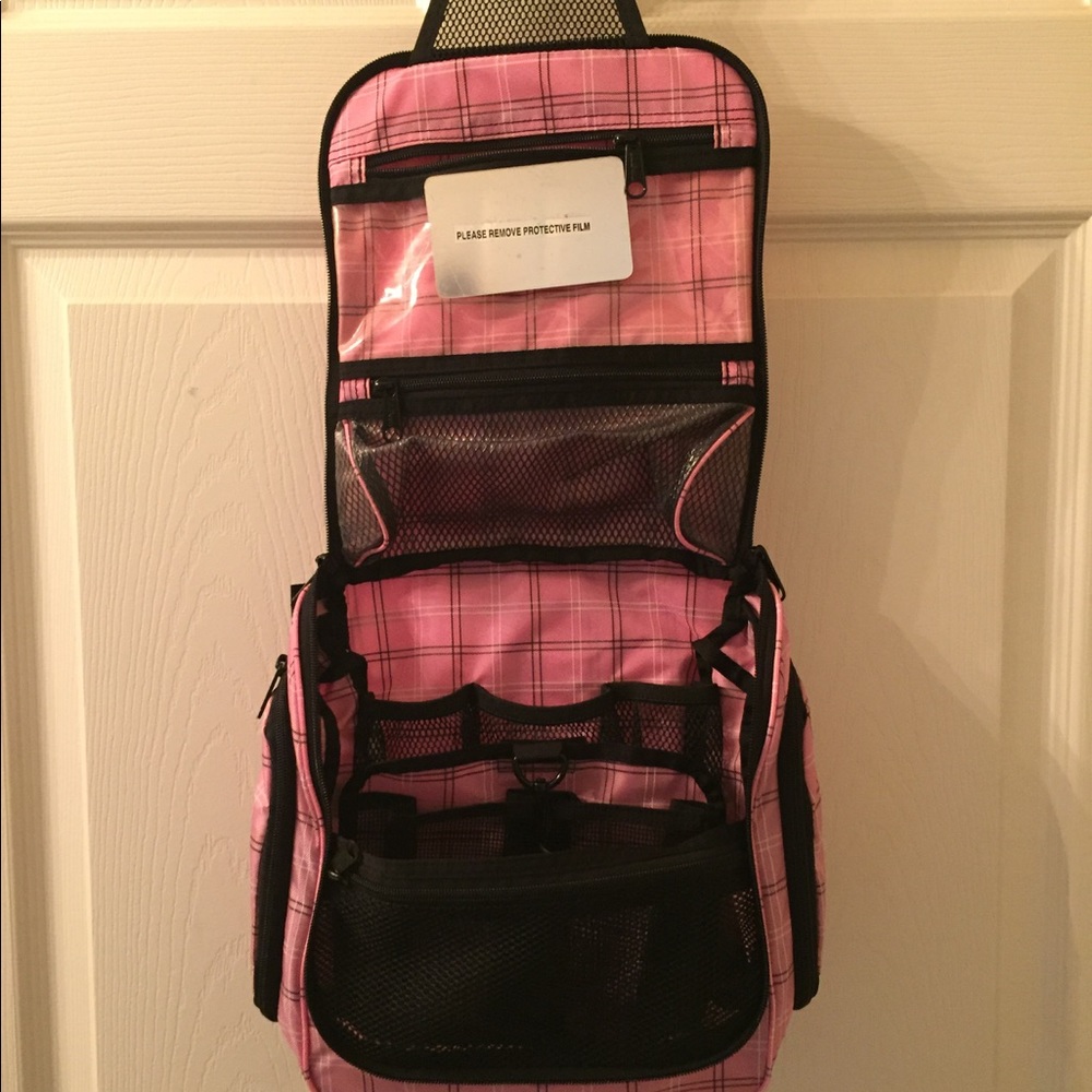 Pink LL Bean travel bag.