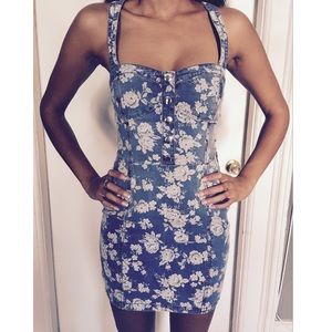 Floral denim dress