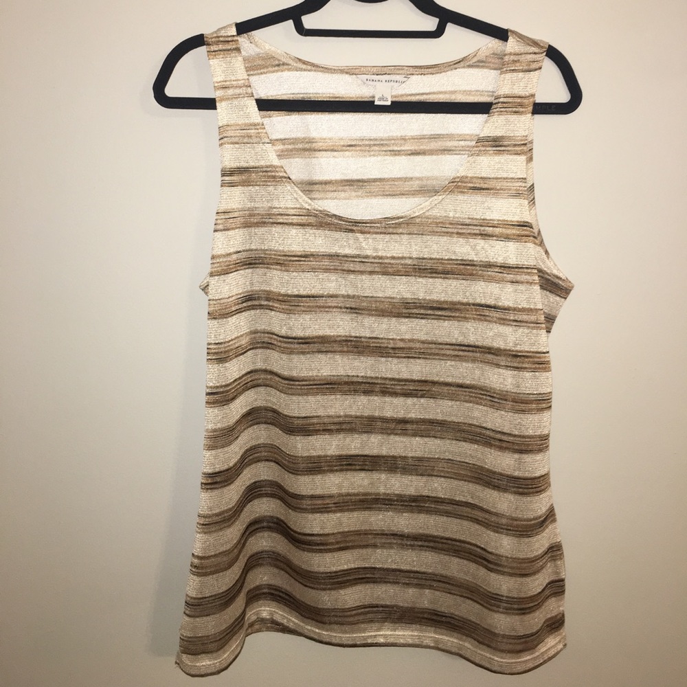 Shimmery gold striped Banana Republic tank