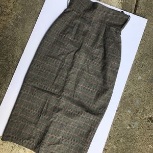 Plaid Pencil Skirt - Size 2