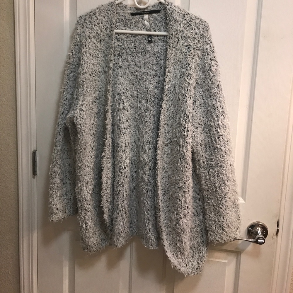 Oversized Cardigan: Blue, white and black