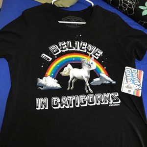 NWT XL Black Caticorn tee