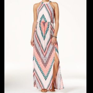 Coral printed Maxi Dress