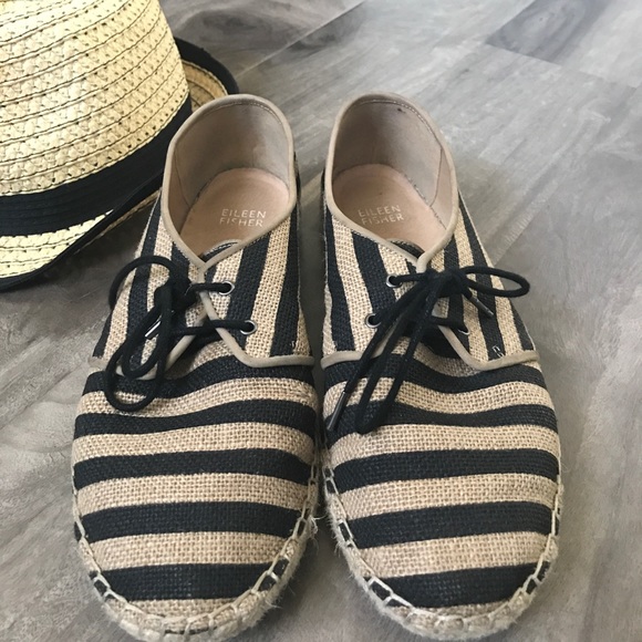 Eileen Fisher Shoes - Eileen Fisher striped canvas espadrilles shoes