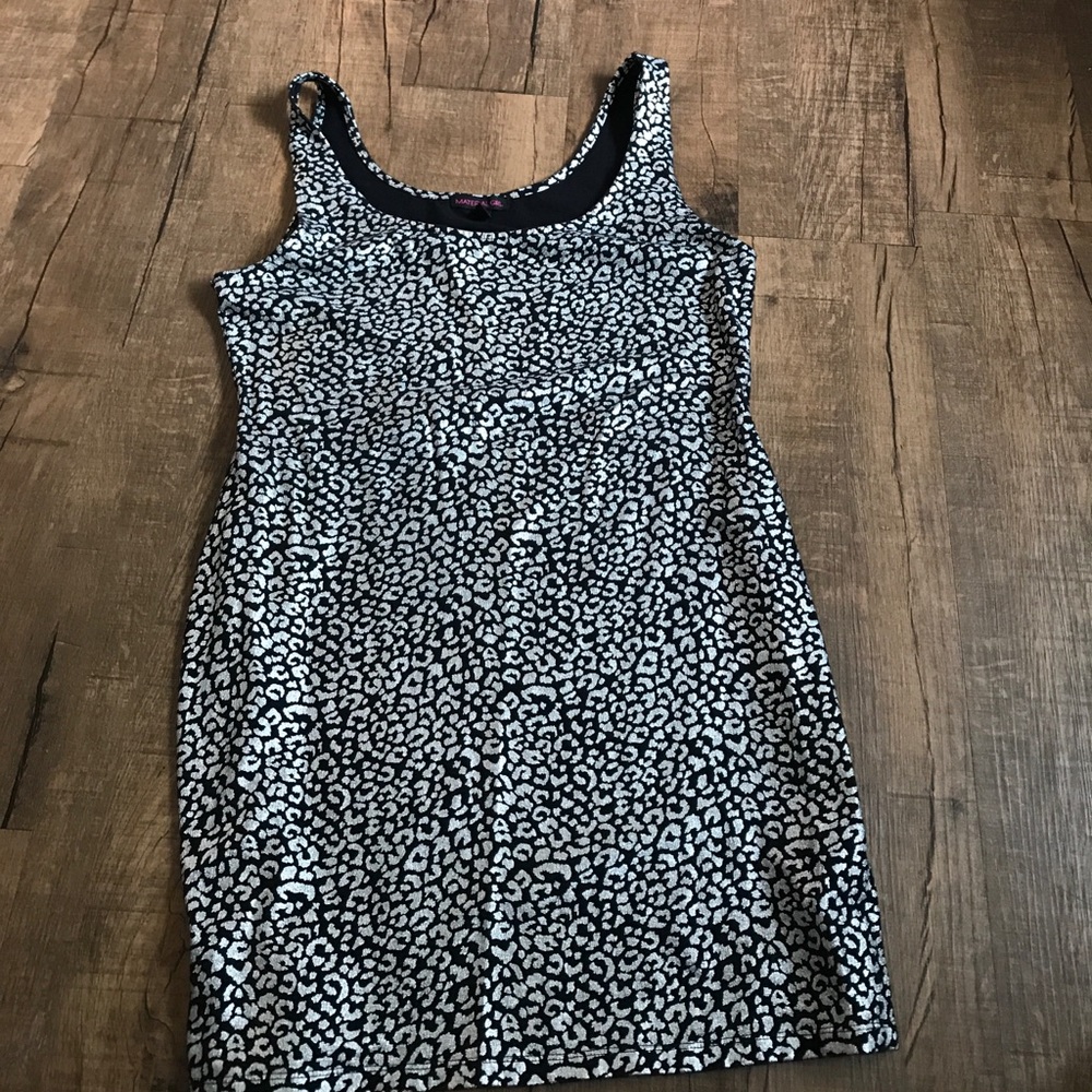 Black and silver cheetah sleeveless dress