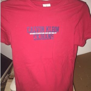 Red Calvin Klein Jeans t shirt