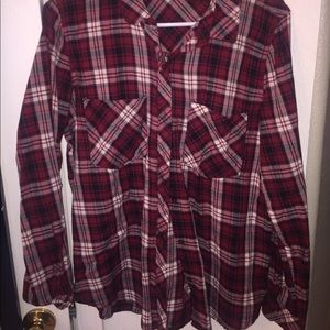 maroon plaid top
