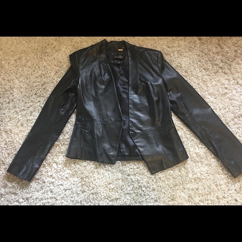 100% real leather blazer