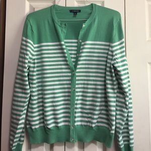 Green striped cardigan