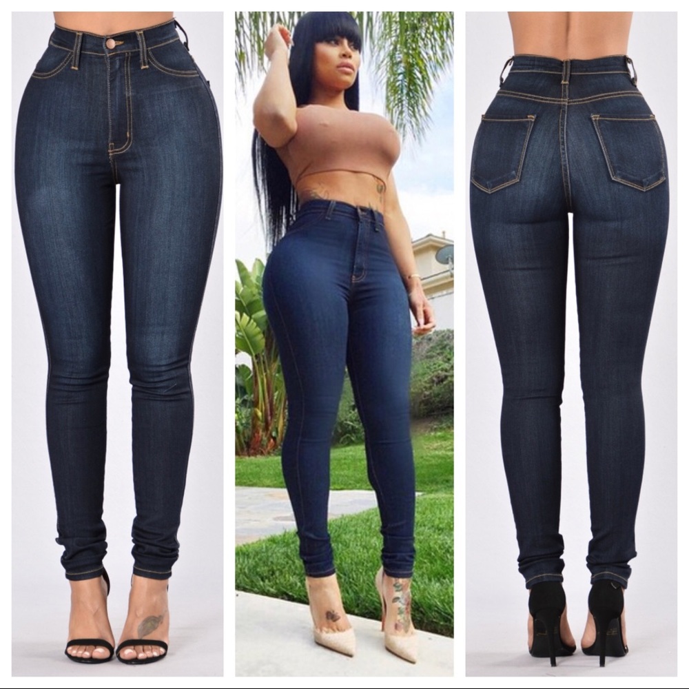 Classic High Waist Skinny Jeans - Dark