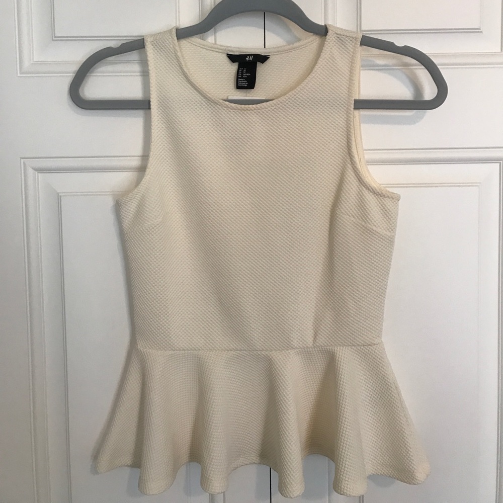 NWT cream peplum top from H&M