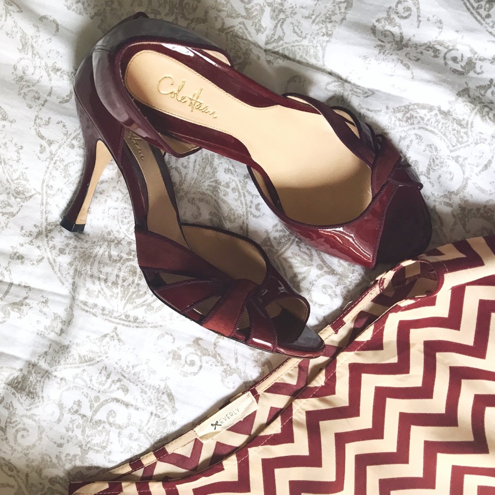 {Cole Haan} burgundy leather heels