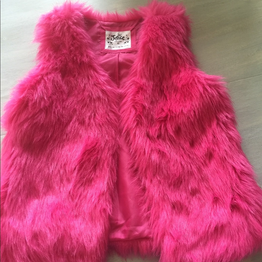 Hot Pink Faux Fur Vest
