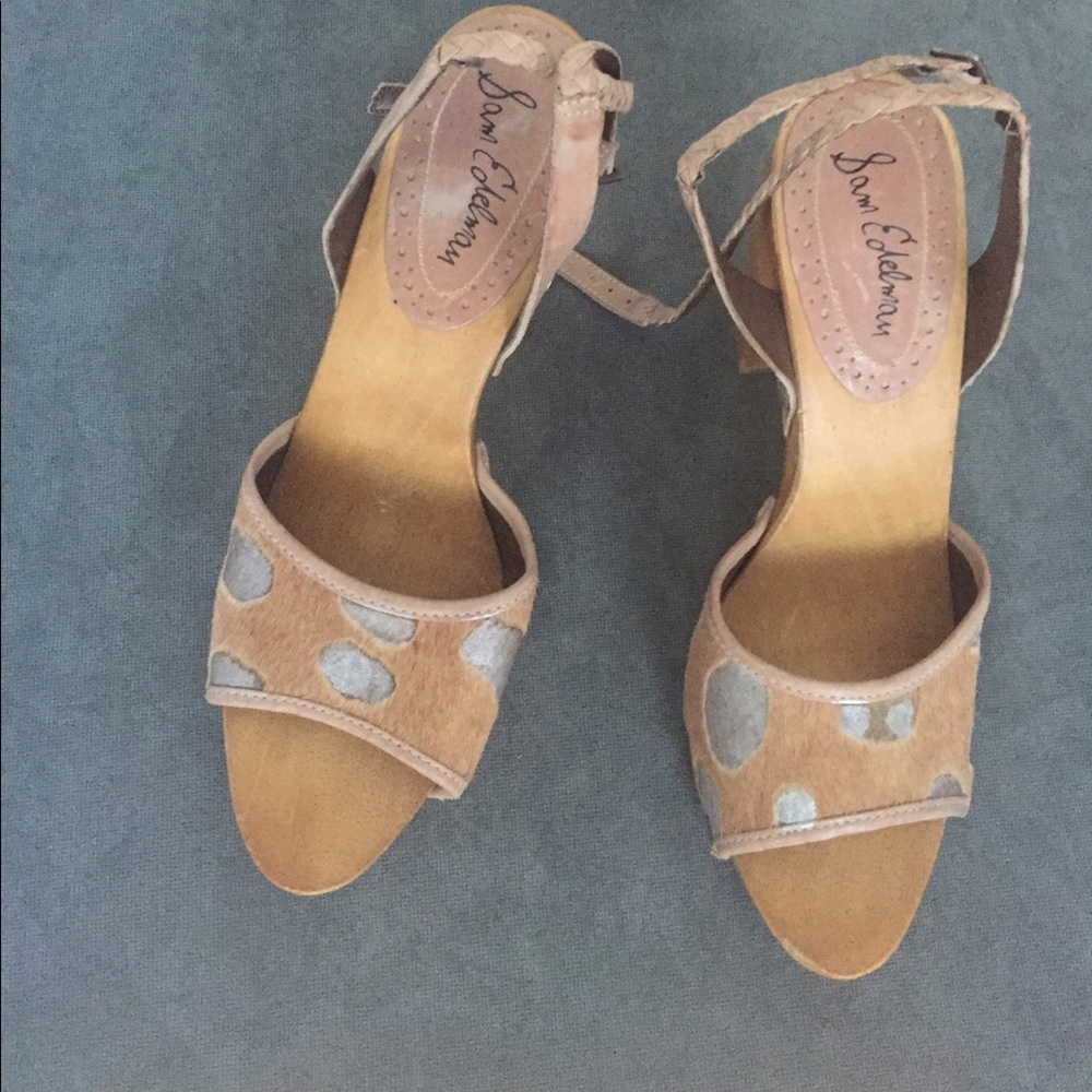 Sam Edelman pony hair wood heels. Size 7.5.