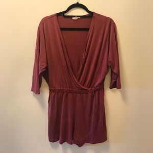 Silence + Noise Maroon Romper