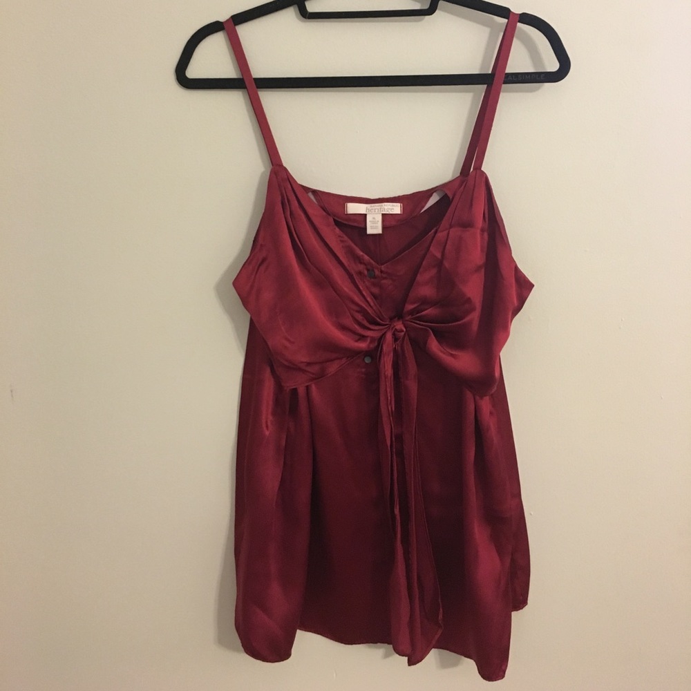 100% silk red camisole