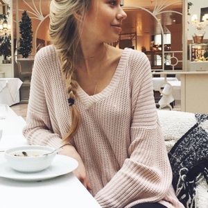 White slouchy Brandy Melville Sweater