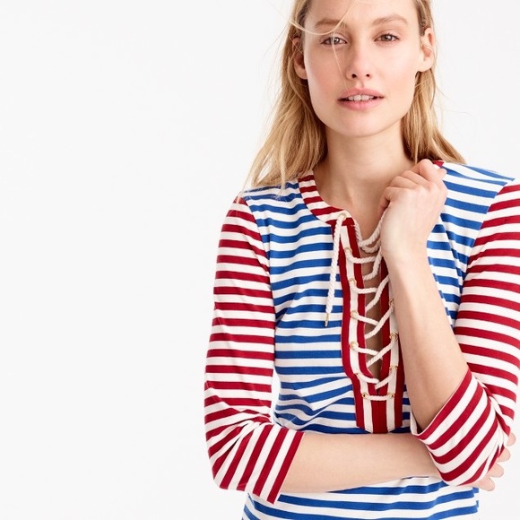 J. Crew Striped Lace Up Dress - Picture 2 of 8