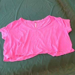 Hot pink free people crop top