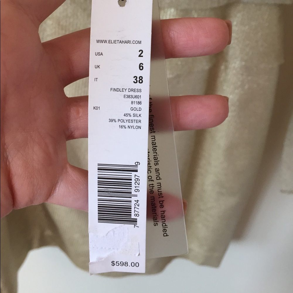 NWT Elie Tahari Findley Dress in Gold - Picture 8 of 8