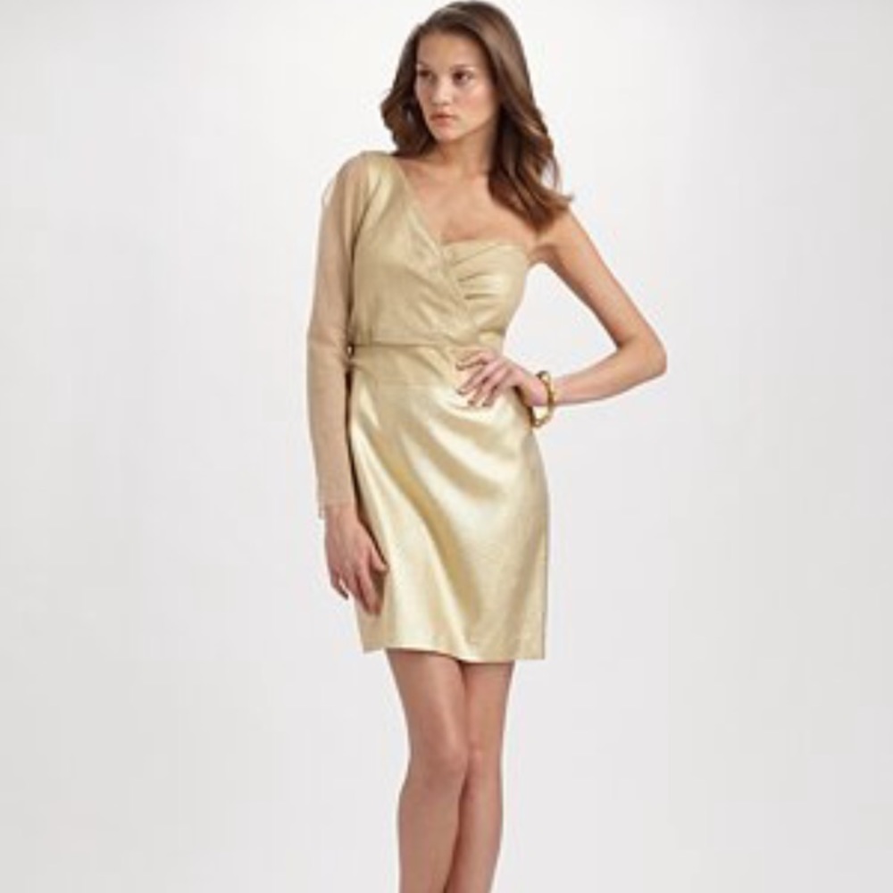NWT Elie Tahari Findley Dress in Gold - Picture 2 of 8