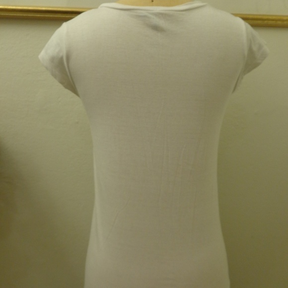 MAX RAVE White & Black London Cotton Tee Shirt - Picture 3 of 4