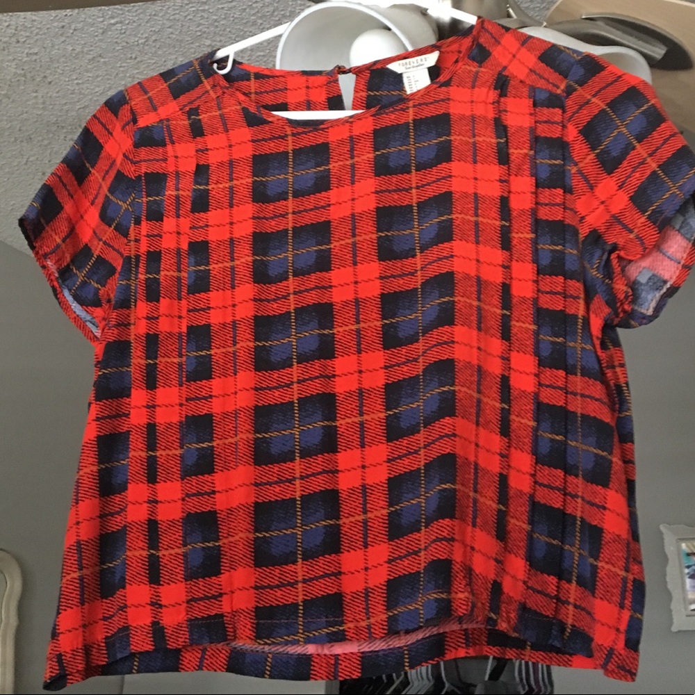 Forever 21 cropped plaid shirt