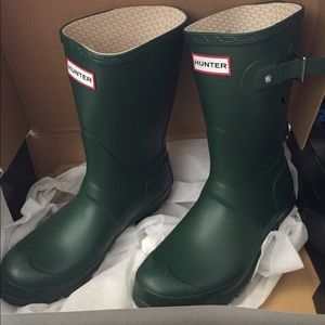 Hunter boots. Short. Hunter green. Matte. New