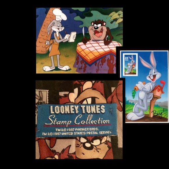 VINTAGE LOONEY TUNED TIE Tasmanian Devil Bugs - Picture 3 of 4