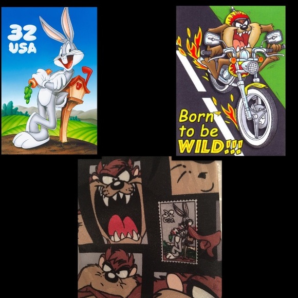 VINTAGE LOONEY TUNED TIE Tasmanian Devil Bugs - Picture 4 of 4