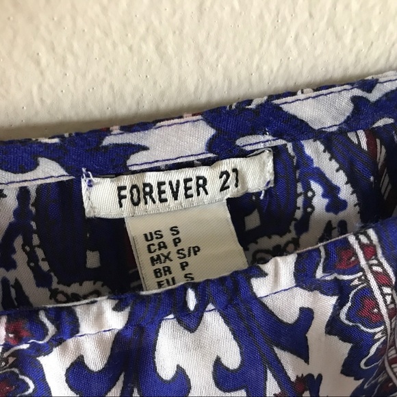 Forever 21 printed boho hi-low blouse - Picture 2 of 4