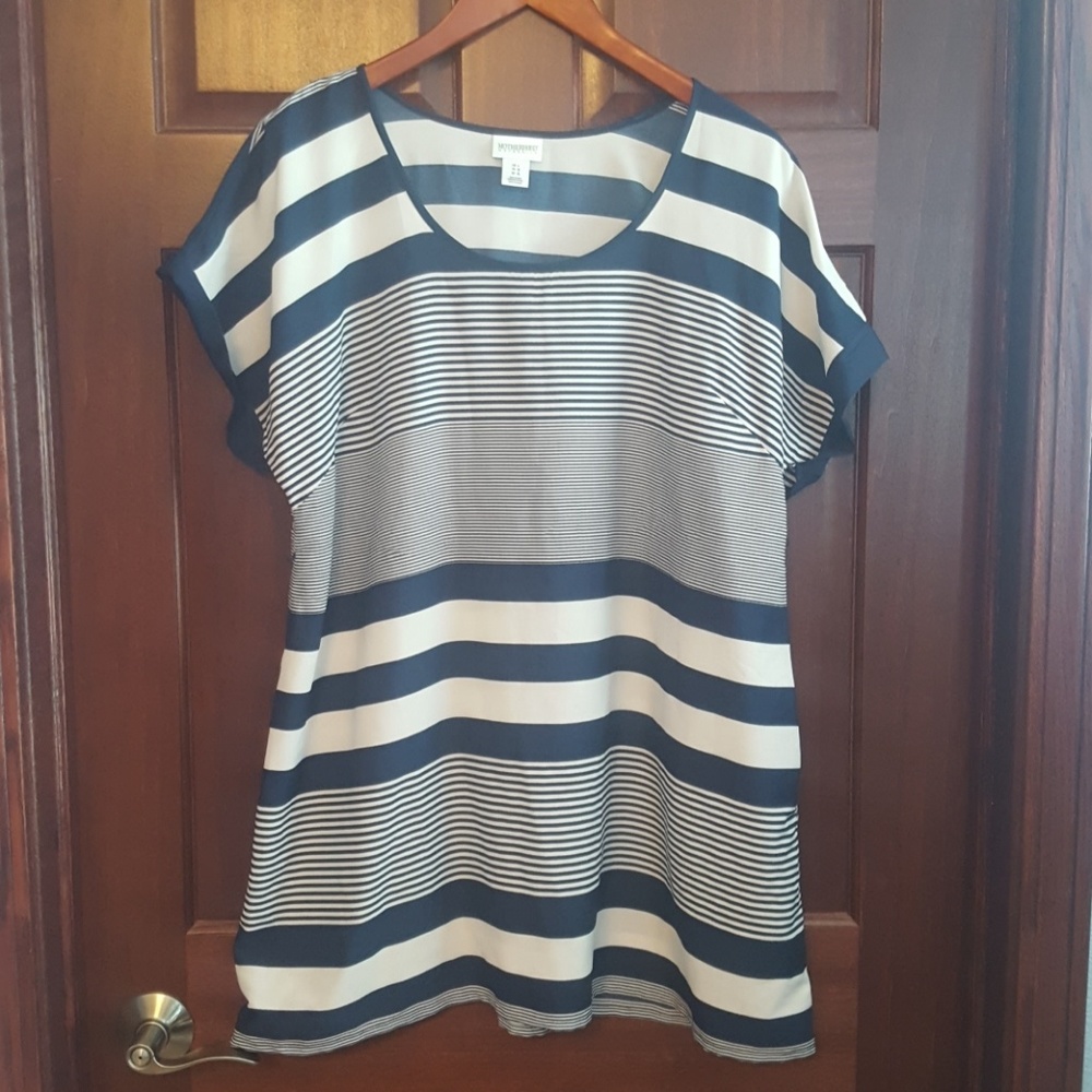 Motherhood Matetnity Navy & White Shirt