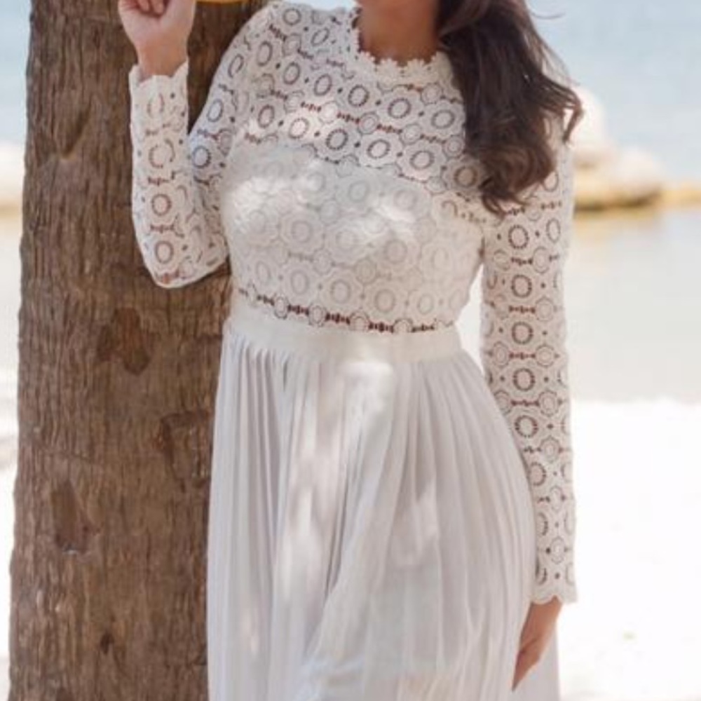 White Slit Dress Size M