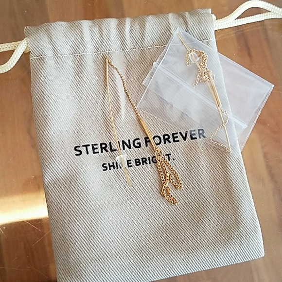 sterlingforever Jewelry - Bar & Fringe Threader earrings