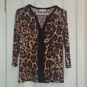 Calvin Klein Leopard Print Blouse